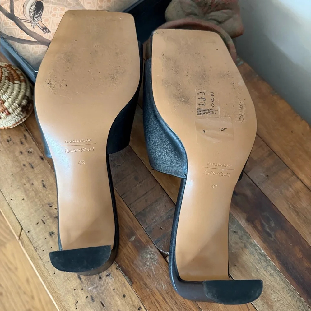 & OTHER STORIES Heeled Leather Square Toe Sandals